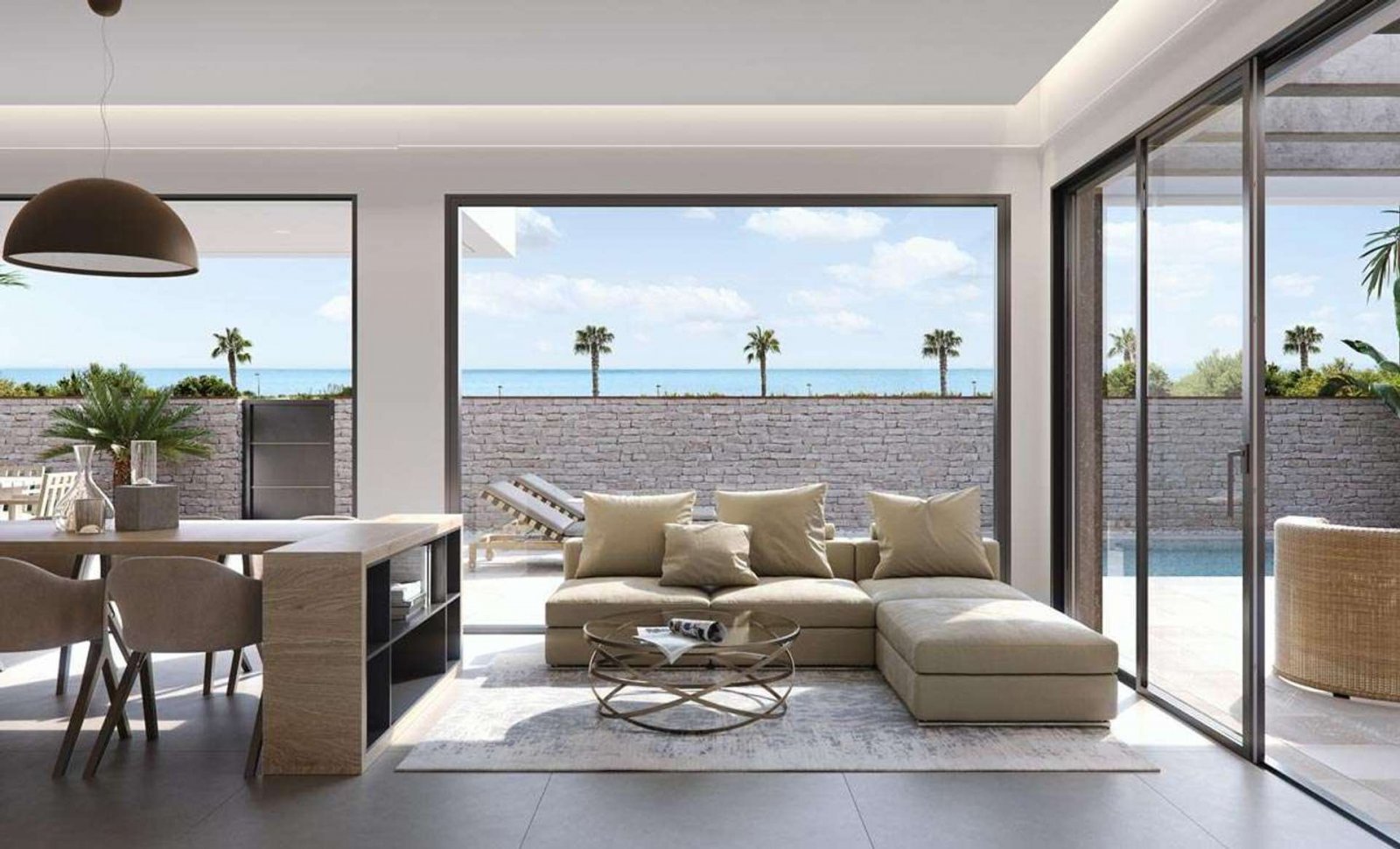 Luxusvilla direkt am Strand mit Meeresblick