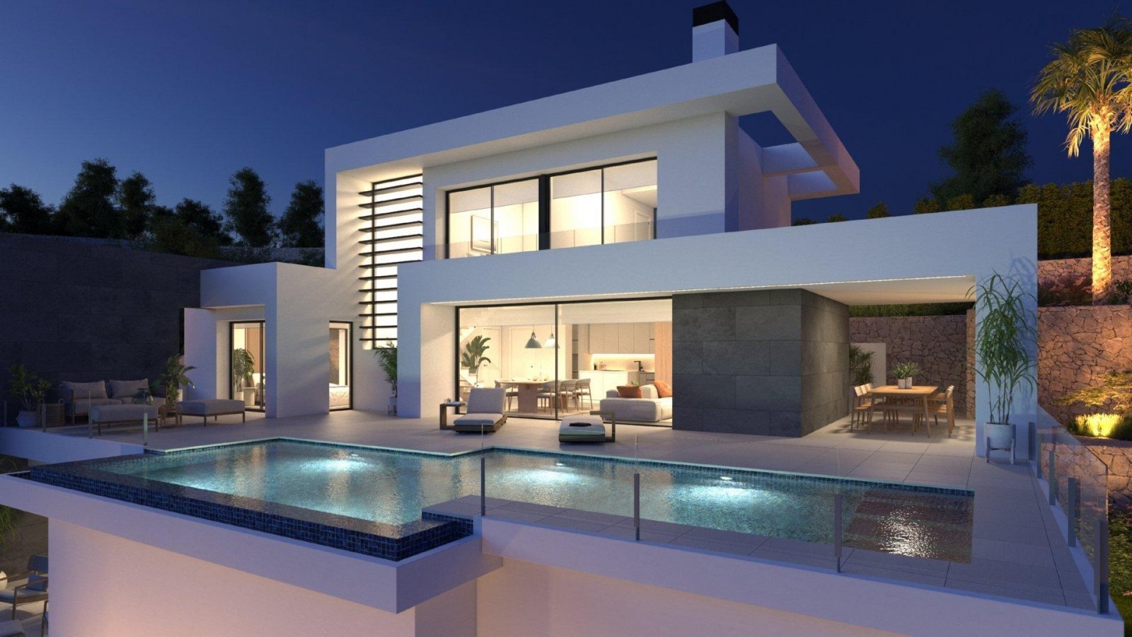 Moderne Designvilla mit Infinity-Pool und Meerblick