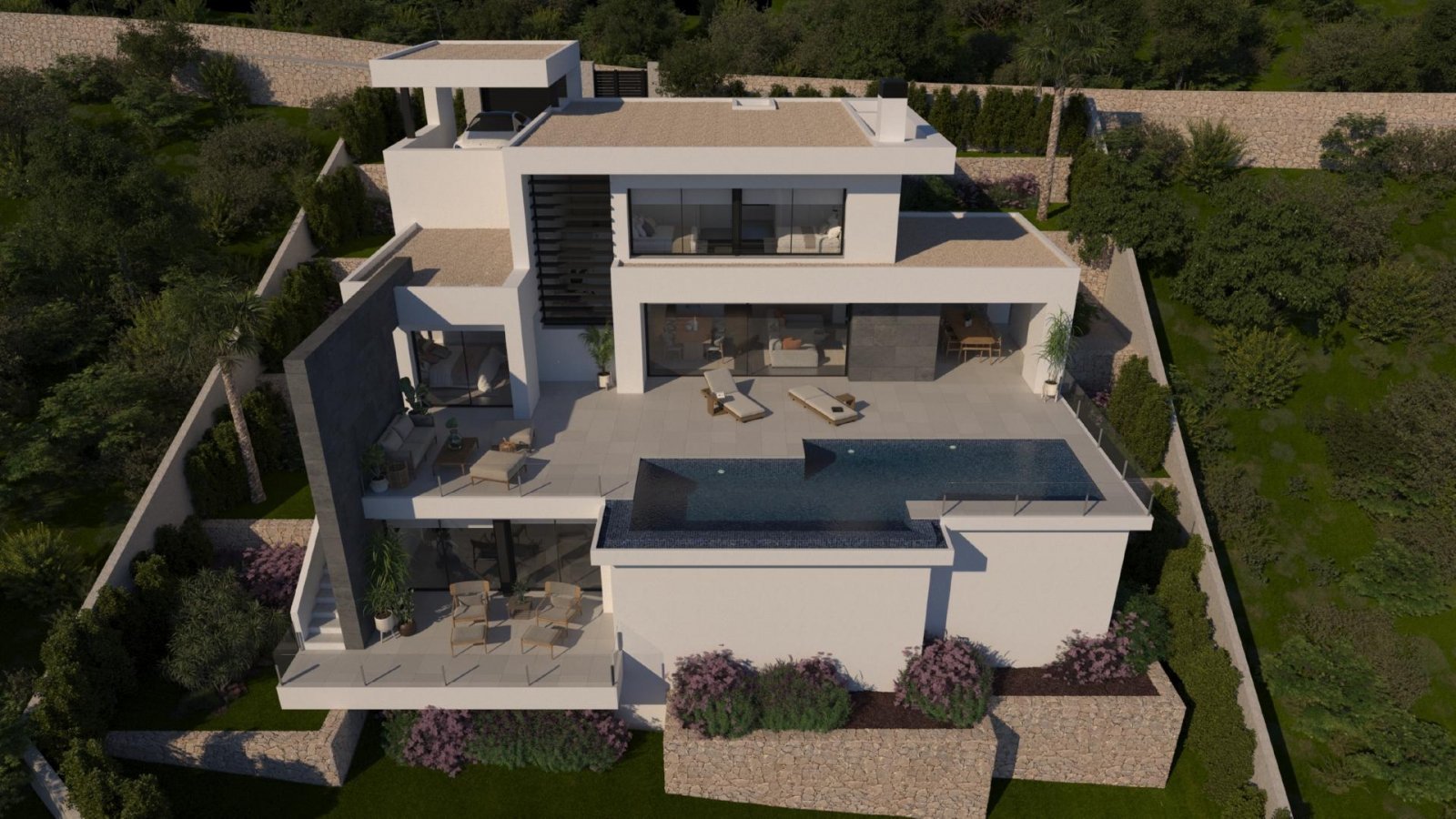 Moderne Designvilla mit Infinity-Pool und Meerblick