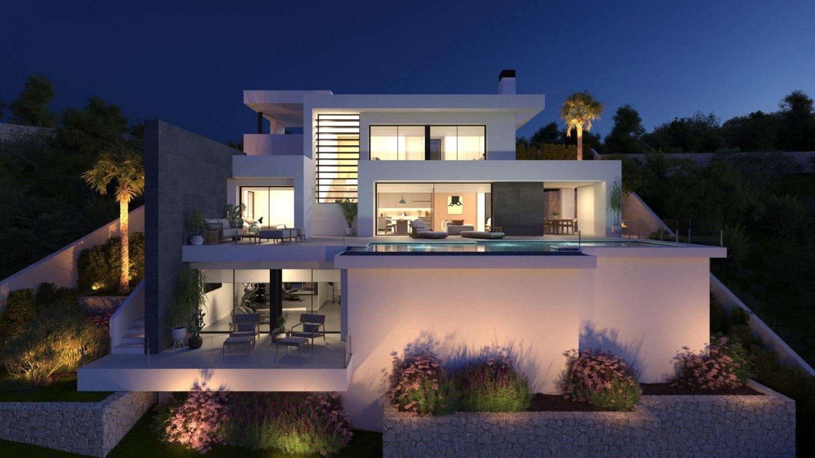 Moderne Designvilla mit Infinity-Pool und Meerblick