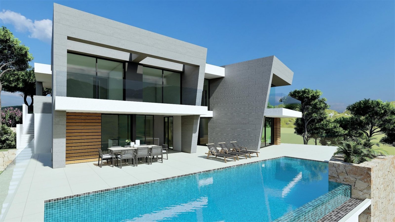 Benitachell - Cumbre del Sol: Exklusive Villa mit Panoramaausblick und mediterranem Garten 